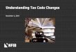 Understanding Tax Code Changes · NFIB Small Business Legal Center •We are the voice for small business in the courts and the legal resource for small business owners nationwide