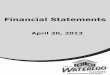 Financial Statements - Waterloo, Illinois€¦ · Real estate taxes - This consists of real estate tax receipts received in 2013 for corporate, road and bridge, IMRF & FICA, band,