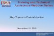 Training and Technical Assistance Webinar Series · Support Undecided Oppose Don't Know Risk Assessment Instead of Cash Bail Bonds Queson: Some have proposed using risk-based screening