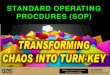 STANDARD OPERATING PROCDURES (SOP) · 2020-06-01 · EFFECTIVE SOP WRITING. Write with an imperative voice, never a passive voice. The use of an imperative in the form of a command