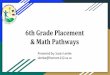 & Math Pathways 6th Grade Placement · 2018-08-02 · ALG 1 GEO ALG2/ TRIG PRECAL AP CAL Or Calculus ALG2 Trig/ PreCal AP Calculus Calculus 7th 8th 9th 10th 11th 12th Minimum B to
