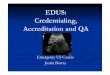 EDUS: Credentialing, Accreditation and QA · EDUS: Credentialing, Accreditation and QA Emergency US Course Justin Bowra. SUMMARY
