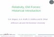 Relativity, EM Forces: Historical Introduction · Operated by JSA for the U.S. Department of Energy Thomas Jefferson National Accelerator Facility Lecture 1 -Relativity, EM Forces,