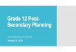 Grade 12 Post- Secondary Planning · Grade 12 Post-Secondary Planning Information Session for Parents October 10, 2019. Topics to be Addressed ... Gr 12 Post-Secondary Presentation