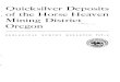 Quicksilver Deposits of the Horse Heaven Mining District Oregon - … · 2011-06-30 · QUICKSILVER DEPOSITS OF THE HORSE HEAVEN MINING DISTRICT, OREGON By A. C. WATERS, RANDALL E
