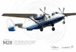 SIKORSKY M28 · payload 5,070 lb / 2,300 kg cabin height 5.63 ft / 1.72 m passengers 19 max range 860 nm - 1,592 km pax to cargo reconfiguration time 7 minutes cabin volume