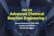 Chemical Reaction Engineering I · 2020-01-24 · Course Outline Meeting Topic 1 Introduction and course overview 2-3 Stoichiometry and mass balance 1. Stoichiometric coefficient