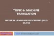 TOPIC 6: MACHINE TRANSLATIONnlpcs724.weebly.com/uploads/6/6/1/2/66126761/cs724_nlp... · 2018-12-10 · 4 Definitions “Machine translation (MT) is the application of computers to