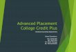 College Credit Plus Advanced Placement info night Jan 2019.pdfNovember 2, 2018 November 3-19, 2018 February 9, 2019 January 11, 2019 January 12-18, 2019 April 13, 2019 March 8, 2019