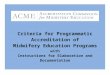 CRITERIA FOR PROGRAMMATIC ACCREDITATION OF MIDWIFERY ...€¦  · Web viewThe mission of the Accreditation Commission for Midwifery Education (ACME) is to advance excellence in midwifery