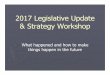 2017 Legislative Update & Strategy Workshop · Criminal Justice Changes Shared Gang Database (AB 90) Revises definition to limit to data bases that are accessed by agencies other