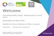 Welcome [champspublichealth.com] · Trafford Council and Chair, Food Active . 23. rd. March 2016 . Prevalence of excess weight among children National Child Measurement Programme
