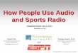 How People Use Audio and Sports Radio - RAB.com · pre-game show Play-by-play coverage Sports post-game show Frequency of Listening to OTA Sports ... Streamed/Download Incidence Streamed