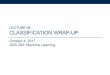 LECTURE 08: CLASSIFICATION WRAP-UPjcrouser/SDS293/lectures/08... · SDS 293: Machine Learning. ... -Logistic regression-LDA-QDA ... Discussion: classification methods Logistic Regression