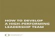 HOW TO DEVELOP A HIGH-PERFORMING LEADERSHIP TEAM · HOW TO DEVELOP A HIGH-PERFORMING LEADERSHIP TEAM team members—trust is low and conflict is high, perhaps owing to structural
