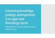Connecting knowledge, privilege, and experience in …...Connecting knowledge, privilege, and experience in an upper year Kinesiology course Building Rehabilitation Connections: Thinking