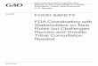 GAO-16-425, FOOD SAFETY: FDA Coordinating with Stakeholders … · 2016-05-19 · Report to the Committee on Health, FOOD SAFETY . FDA Coordinating with Stakeholders on New Rules