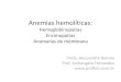 Anemias hemolíticas - Professores de Biomedicinaprofbio.com.br/aulas/hemato1_09.pdf · Anemias hemolíticas: Hemoglobinopatias Enzimopatias Anomalias de membrana Profa. Alessandra