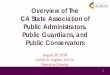 Overview of The CA State Association of Public ...napsa-now.org/.../2018/08/...Public-Conservator-Services-in-California… · California Probate Code and local laws. 13. PA Function