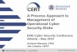 A Process Approach to Management of Operational Cyber ... · Four types of assets are considered in operational risk management. These include people, information, facilities, and