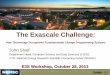 The Exascale Challenge - Center for Energy Efficient ...€¦ · Programming Models are Increasingly Mismatched with Underlying Hardware Architecture •Changes in computer architecture