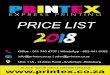 EXPRESS PRINTING PAGE PRICE LIST 2018 · applications.Excludes Legs/Support Poles Flaf Fabric , Polyknit , Cazebo Fabric , Air Tec , Block Out Fabric Branded parasols coRPorate FLAGS