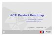 Roadmap 050822 ACTi - 34Telecom · Product Roadmap – IP Devices ACTi Brand ACTi Brand 2005/September * The schedule is pilot run shipment schedule. SED-2400S, Video Server • 1-ch