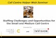 Staffing Challenges and Opportunities for the Small and ... · Staffing Challenges and Opportunities for the Small and Medium Call Centre and . Workshop Speakers Penny Reynolds Chris