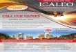 CALL FOR PAPERS€¦ · About ICALEO® The International Congress on Applications of Lasers & Electro-Optics (ICALEO®) has a 33 year history as the conference where researchers and