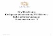 Syllabus Département/Filière: Électronique Semestre€7enseirb-matmeca.bordeaux-inp.fr/syllabus/pdf/syllabus_FR_E_7.pdf · Syllabus Électronique Semestre 7 - MODULE UE INTITULÉ