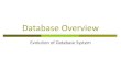 Database Overview - KNUwidit.knu.ac.kr/.../gDB2/s16/lectures/2.gDB2-Overview.pdf · 2016-08-28 · Database Overview Evolution of Database System . Evolution of Database 1960s 1970s