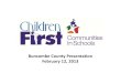 Buncombe County Presentation · 2013-02-12 · Program Summary We help economically disadvantaged children succeed in three key aspects of their lives: their schools, neighborhoods,