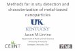 Methods for in situ detection and characterization of metal-based …Panel_2_Unrine.pdf · 2012-12-05 · Methods for in situ detection and characterization of metal-based nanoparticles