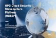 HPC Cloud Security Stakeholders Platform (HCSSP) · 2019-09-03 · HPC yyy WG HPC xxx WG HPC Cloud Security WG CCM for AWS HPC Cloud CCM for Google HPC Cloud CCM for Microsoft HPC