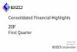 Consolidated Financial Highlights · 2020-07-31 · 20Q1 Consolidated Financial Highlights Some projects were postponed due to COVID-19. B&P: Demand for home office applications increased