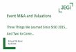 Event M&A and Valuations€¦ · Event M&A and Valuations Three Things We Learned Since SISO 2015… And Two to Come… Richard DW Mead April 2016. THREE LEARNINGS 1. Valuations Remain