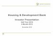 Housing & Development Bank€¦ · Investor Presentation Half Year 2019 9 Month-2019 November 2019. ... HDB`s ESOP First time non-Egyptians allowed ownership of HDB shares; their