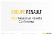 2019 Financial Results Conference · INVESTOR RELATIONS: FISCAL YEAR 2019 PRESENTATION FEBRUARY 14, 2020 PROPERTY OF GROUPE RENAULT 34 BEV HEV PHEV 2020 PERFORMANCE LEVER: ELECTRIFICATION