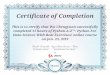 Certificate of Completion This is to certify that Wu Chenouan ......Data Science With Real Exercises! online course on Jan. 23, 2019 QJtVðJaðaUcience Kirill Eremenko, Instructor