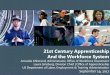 21st Century Apprenticeship And the Workforce System...21st Century Apprenticeship And the Workforce System Amanda Ahlstrand, Administrator, Office of Workforce Investment Laura Ginsburg,