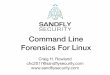 Command Line Forensics For Linux - Sandfly Security€¦ · Forensics For Linux Craig H. Rowland chc2017@sandﬂysecurity.com ﬂysecurity.com. Introduction What you will learn: Checking