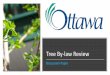 Tree By-law Review...City of Ottawa Project Scope •Review and update the City’s tree by-laws •Investigate need for a heritage tree protection by-law, program or registry •Develop