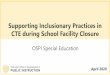 Supporting Inclusionary Practices · 4/15/2020  · Collaboration between CTE & Special Ed • Introductory Webinar: May 15, 2020 from 1-4 p.m. • Registration link • This statewide