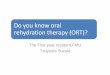 The First year resident,FMU Tsuyoshi Suzuki · management of acute gastroenteritis. Oral rehydration therapy(ORT) outlined by CDC includes rehydration and maintenance fluids with