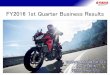 FY2016 1st Quarter Business Results - Yamaha …2016 1Q Results Capital expenditure 14.2 11.0 Depreciation expenses 10.6 10.8 Research and Development expenses 21.6 22.4 Interest-bearing