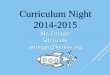 WELCOME TO CURRICULUM NIGHT! · Title: WELCOME TO CURRICULUM NIGHT! Author: Shari Solberg-Ayers Created Date: 8/14/2014 3:45:18 PM