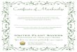 Certificate of Membership - United Plant Savers Certificate of Membership You have our sincerest gratitude