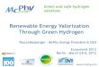 Renewable Energy Valorization Through Green Hydrogen · Master your own hydrogen supply Optimize the electrolyzer capacity Manage your consumption profile with storage Ensure back-up