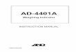 AD-4401A - A&D Company · 2018-10-05 · Page 11 AD-4401A 6. CALIBRATION Calibrates the AD-4401A to convert the signal from the load cell to a mass value correctly. 6.1. Calibration