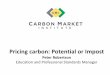 Pricing carbon: Potential or Impost€¦ · Peter Robertson Education and Professional Standards Manager . Who is CMI? • The Carbon Market Institute is an independent membership-based